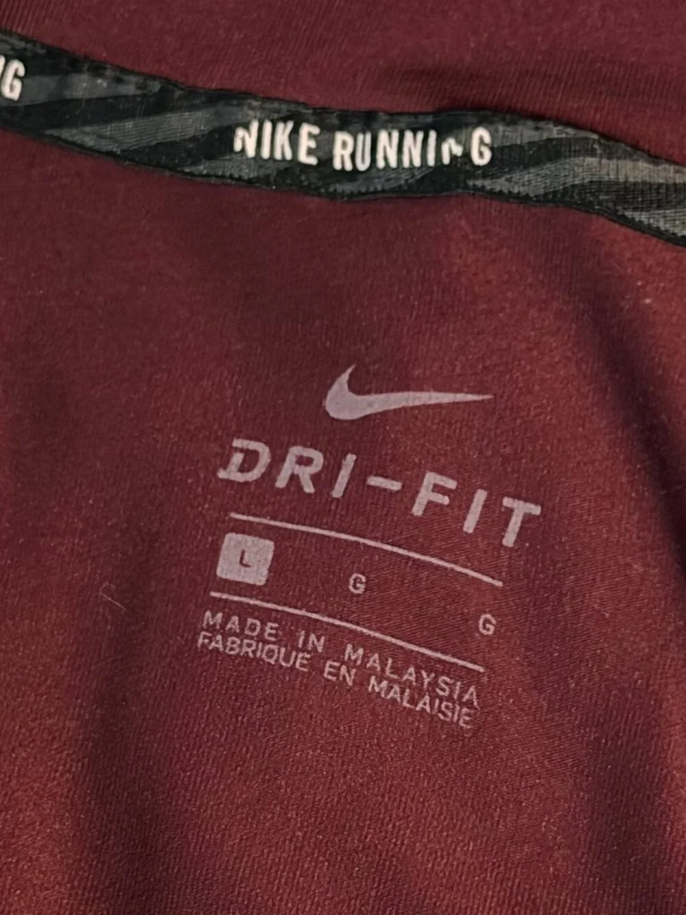 Nike Dri-FIT Pacer 1/4 Zip Running Top Burgundy Red Large